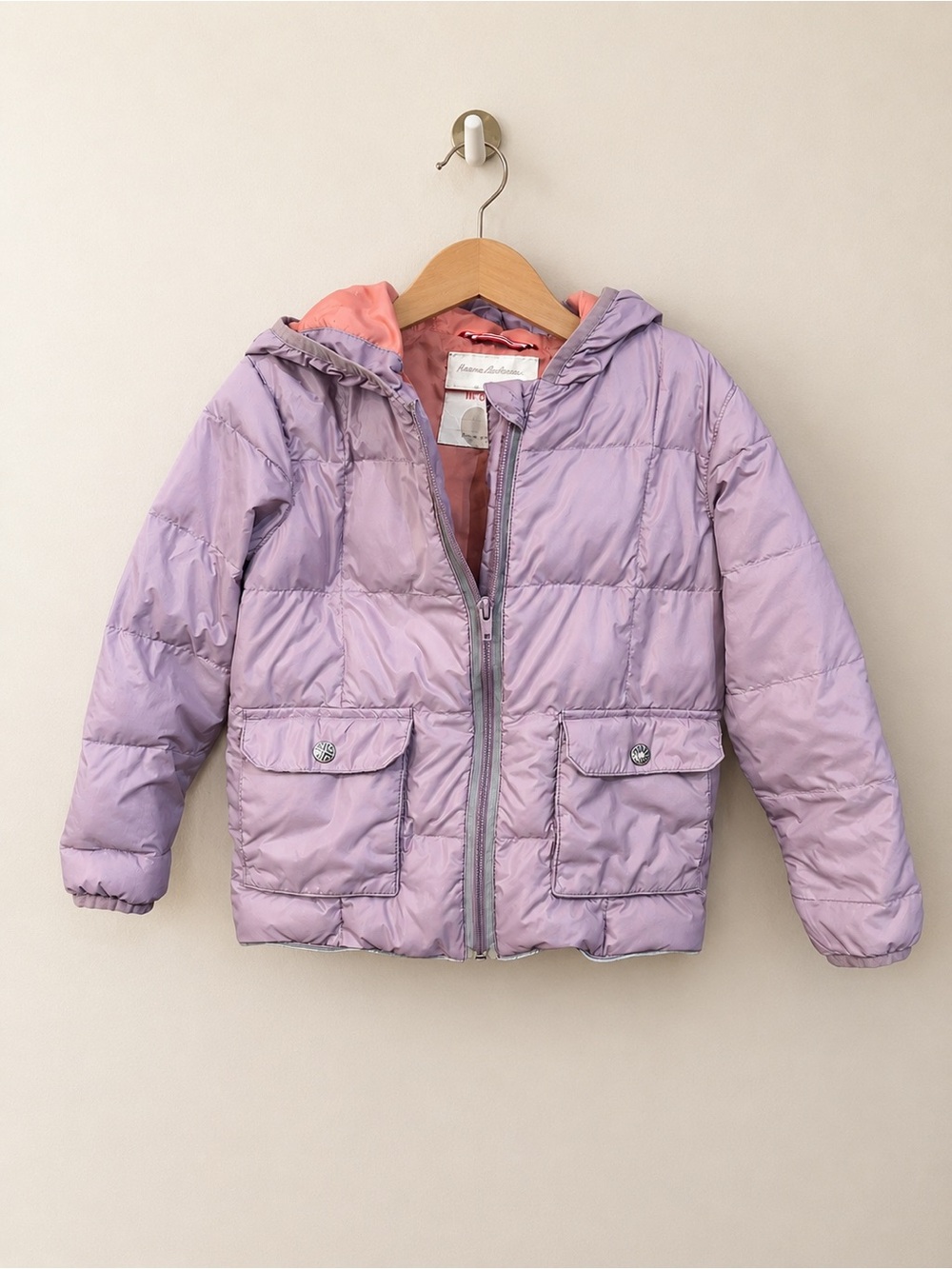 Hanna Andersson Lavender Hooded Down Puffer Jacket | Size 110 (5T)